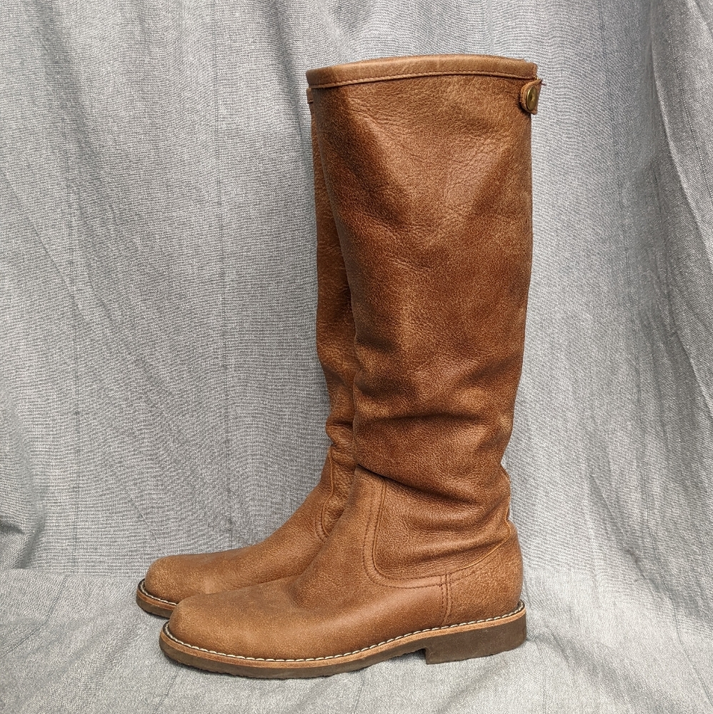 Root Tall Riding Boots Rear Zipper 9.5 Equestrian Vamp Leather Made in Canada
